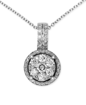 image of Bouquet by Effy Diamond Circle Cluster Pendant (3/8 ct. t.w.) in 14k White Gold