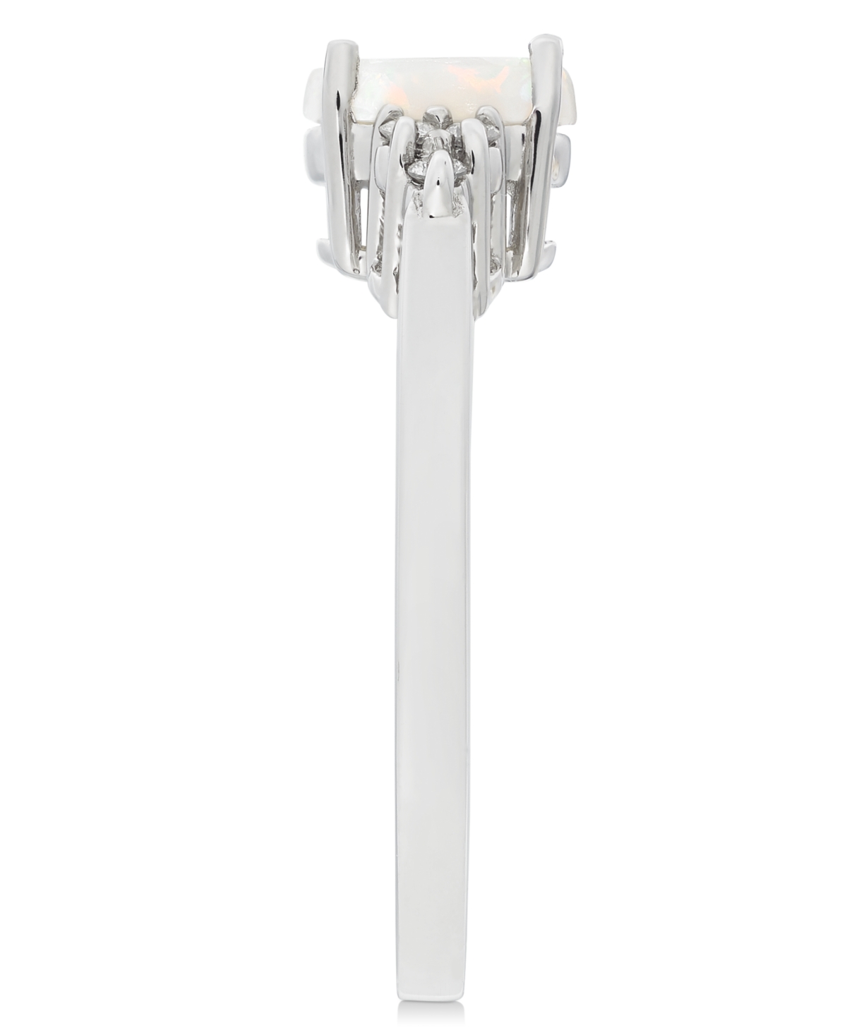 (3/4 ct. t.w.) & Diamond (1/10 ct. t.w.) Ring in 14k White Gold - Opal