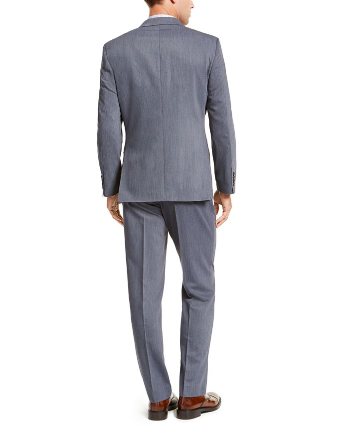 Nautica Men's Modern-Fit Bi-Stretch Navy Blue Stripe Suit - Macy's