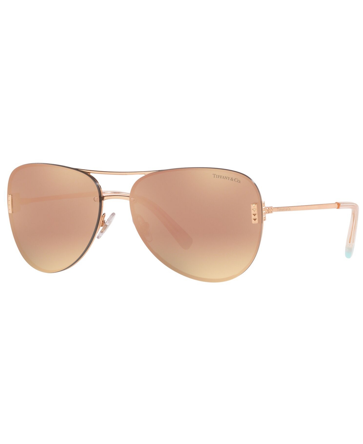 Tiffany & Co Sunglasses, Tf3066 In Rubedo,grey Mirror Rose Gold
