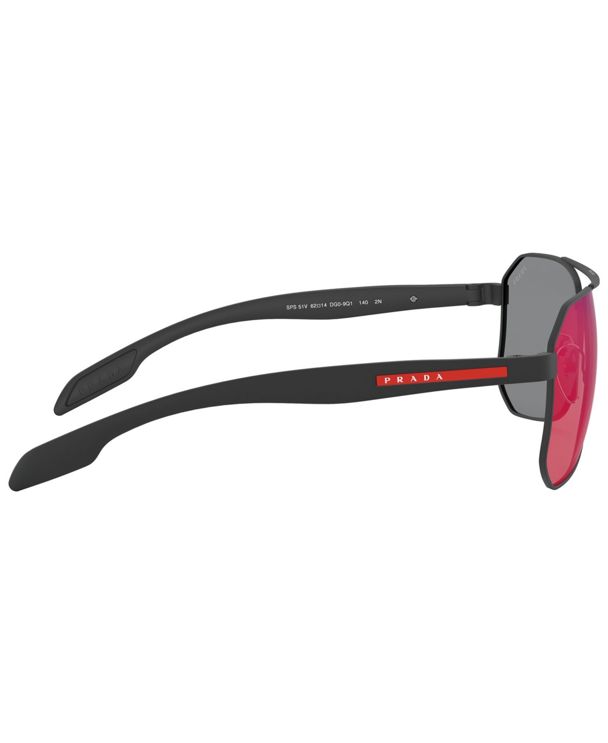 Shop Prada Men's Sunglasses, Ps 51vs 62 In Black Rubber,dark Grey Mirror Blue,red