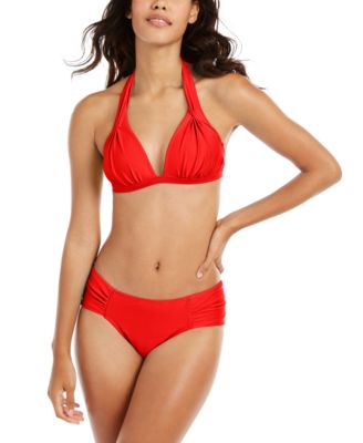 red halter top bikini