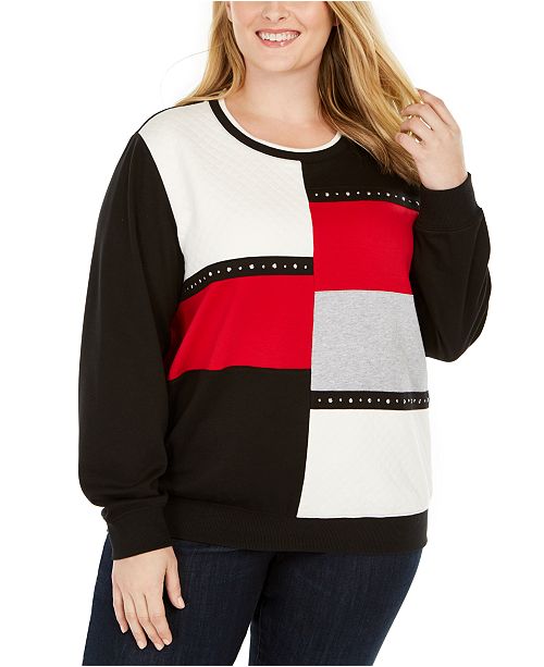 Alfred Dunner Plus Size Well Red Colorblocked Top Reviews