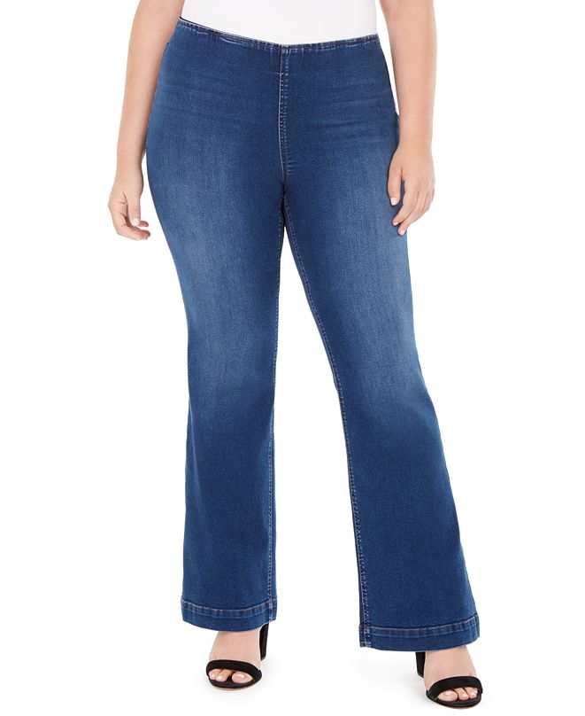 INC International Concepts INC Plus Size Pull-On Flared Jeans, Created ...