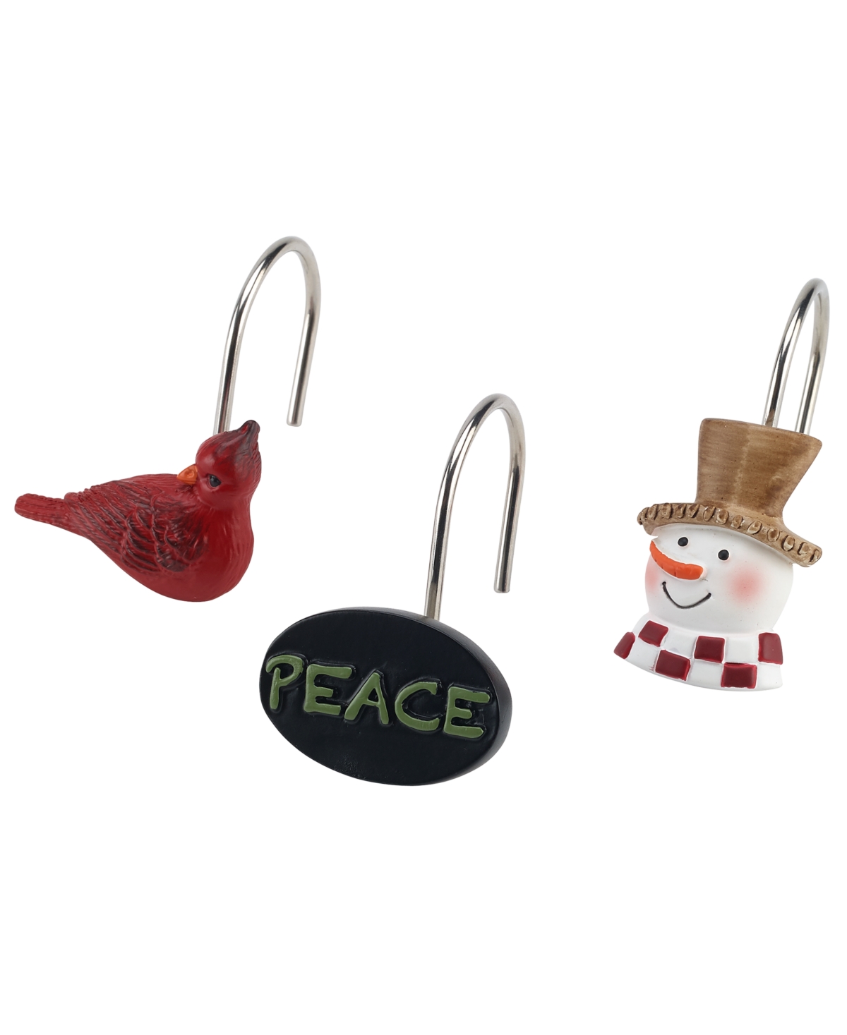 Country Friends Holiday Resin 12-Pc. Shower Curtain Hooks - Multi