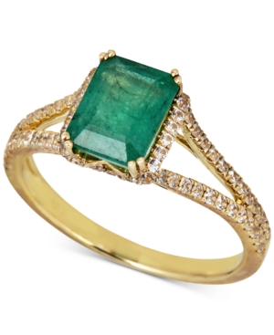 image of Sapphire (1-1/2 ct. t.w.) & White Sapphire (1/5 ct. t.w.) Ring in 14k Rose Gold (Also in Certified Ruby & Emerald)