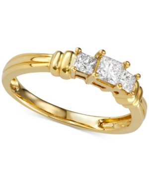 image of Diamond Princess Trio Diamond Engagement Ring (1/2 ct. t.w.) in 14k Gold