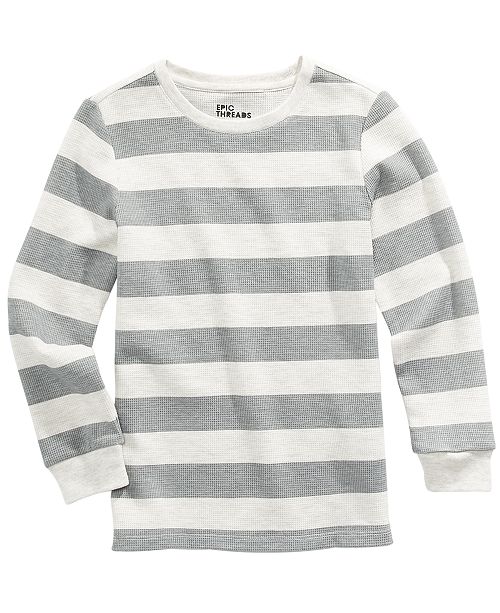 Epic Threads Little Boys Oatmeal Stripe Thermal Long Sleeve T