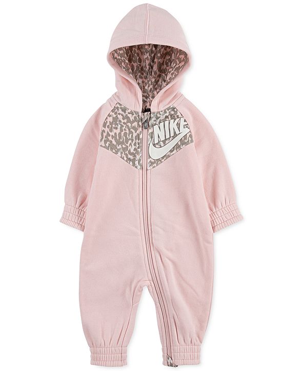 Nike Baby Girls Fleece LeopardPrint FullZip Hooded Coverall & Reviews