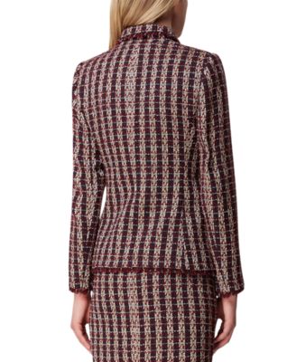 Jupe Crayon Droite Femme Tahari En Tweed Noir Et Blanc - Taille 10 - Neuve Avec étiquette
