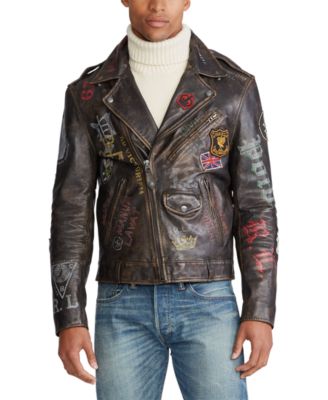 polo ralph lauren leather biker jacket