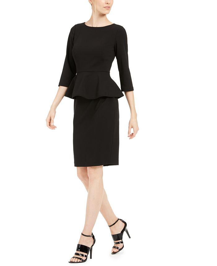 Calvin Klein Petite Peplum Sheath Dress u0026 Reviews - Dresses - Petites -  Macy's calvin klein dresses petite