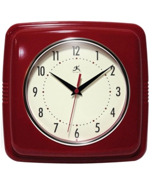 Infinity Instruments Square Wall Clock In Red