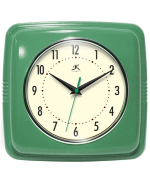 Infinity Instruments Square Wall Clock In Green