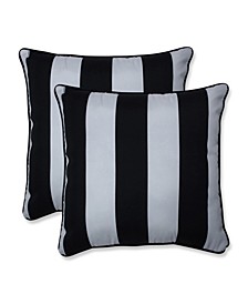 Cabana Stripe 18" x 18" Outdoor Decorative Pillow 2-Pack