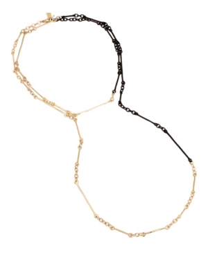 image of Robert Lee Morris Soho Two-Tone Mixed Stick Link Long Necklace