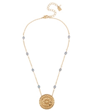 image of Robert Lee Morris Soho Shield Pendant Pearl Necklace