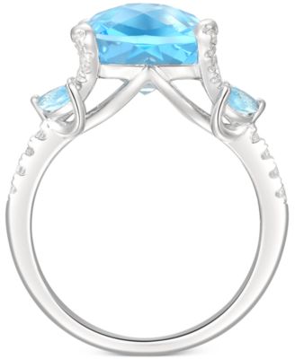 Blue Topaz (5 ct. t.w.) & White Topaz (1/4 ct. t.w.) Ring in Sterling Silver
