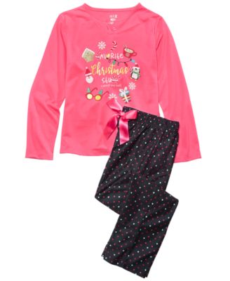 Max & Olivia - Big Girls 2-Pc. Holiday Stuff Pajama Set