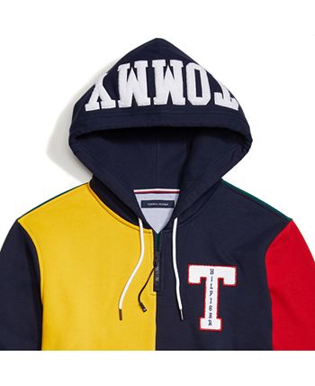 Tommy Hilfiger Men's Martin Colorblock Hoodie with Extended Zipper