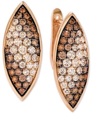 image of Le Vian Chocolate Soufflee Diamond Leaf Drop Earrings (2-1/6 ct. t.w.) in 14k Rose Gold
