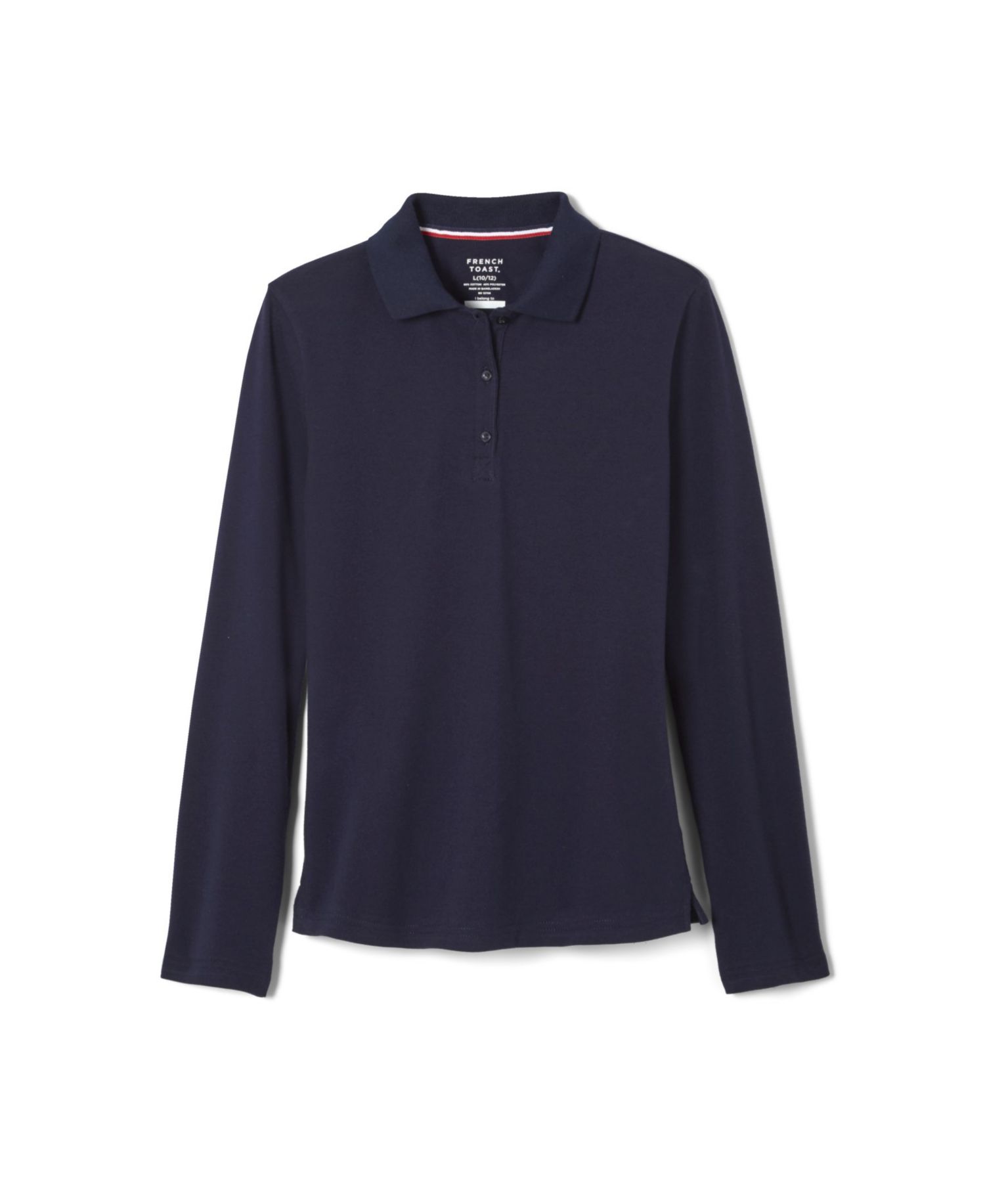 Big Girls Long Sleeve Stretch Pique Polo Shirt