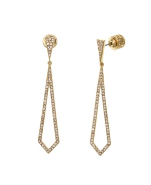 image of Christian Siriano Gold Tone Linear Teardrop Earrings