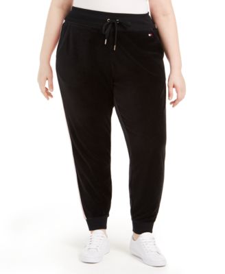 tommy hilfiger velour jogger pants