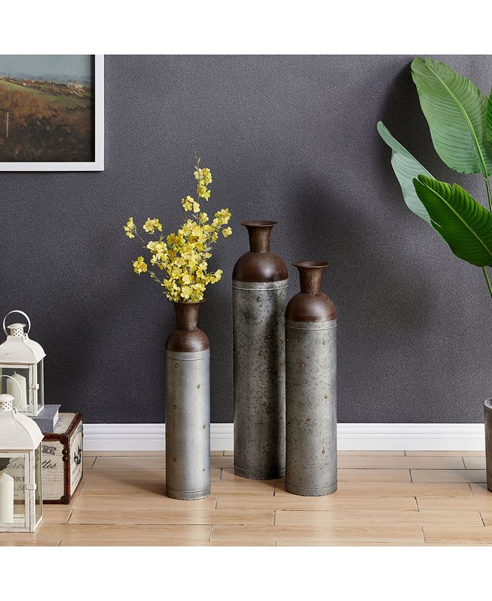 FIRSTIME & CO Barnyard Lane Galvanized 3 Piece Vase Set Macy's