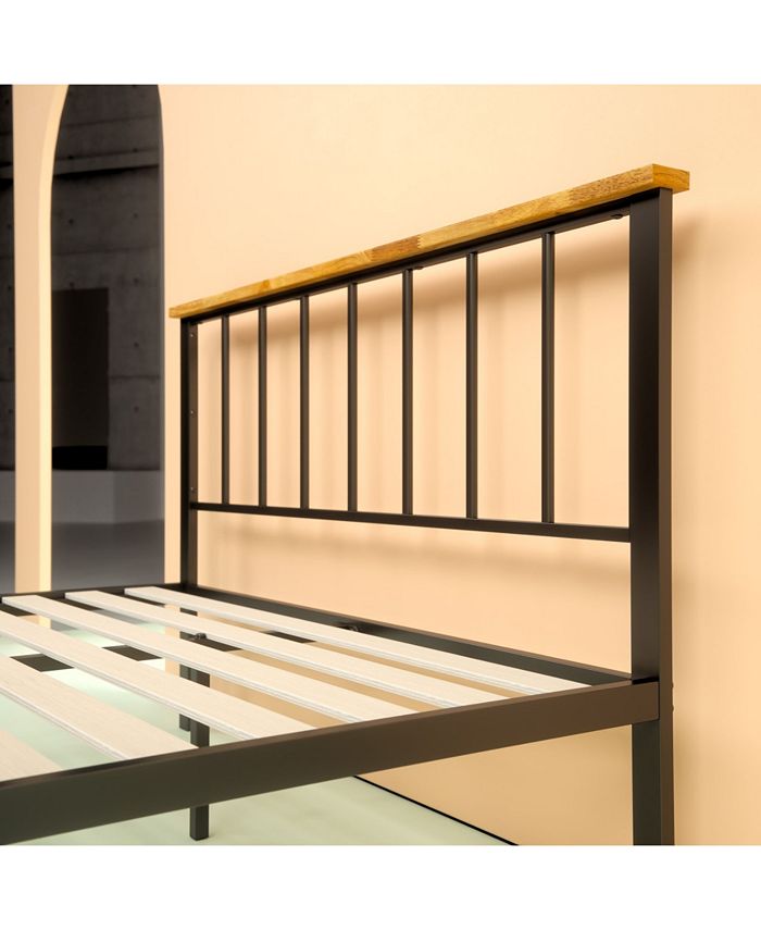 Zinus Brianne Metal and Wood Platform Bed Full Macy s