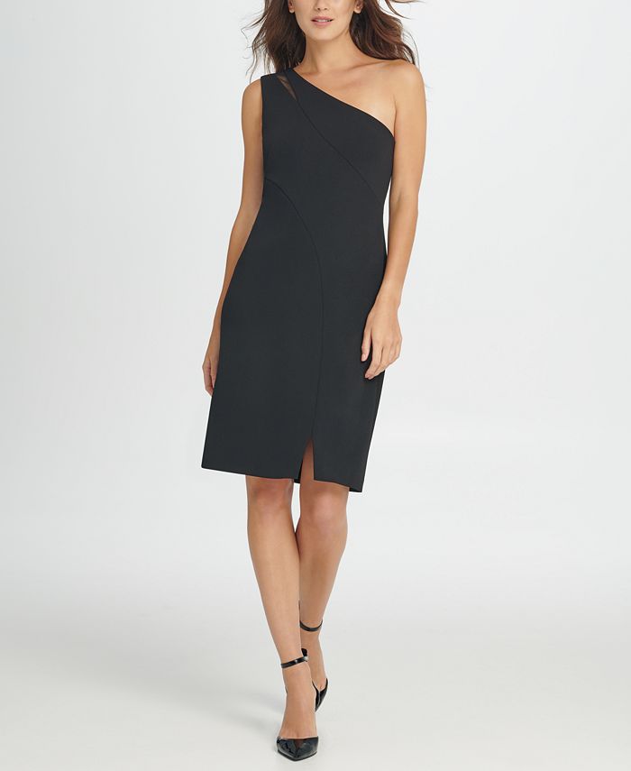DKNY One Shoulder Mesh Insert Sheath Dress & Reviews - Dresses - Women ...