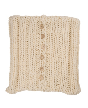Glitzhome Handmade Acrylic Cable Knit Pillow Cover In Beige