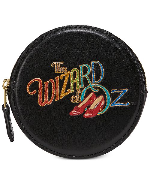 Coach x Wizard of Oz 77966B Boxed Coin Case Purse Round Wallet BLACK Multi NWT | eBay