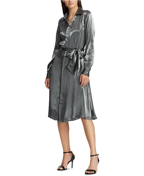 Lauren Ralph Lauren Satin Shirtdress Reviews Dresses