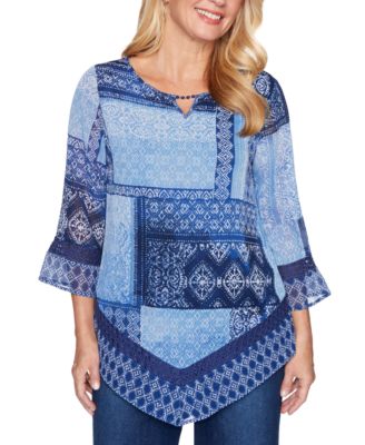 Alfred Dunner - Petite Autumn Harvest Patchwork-Print Tunic