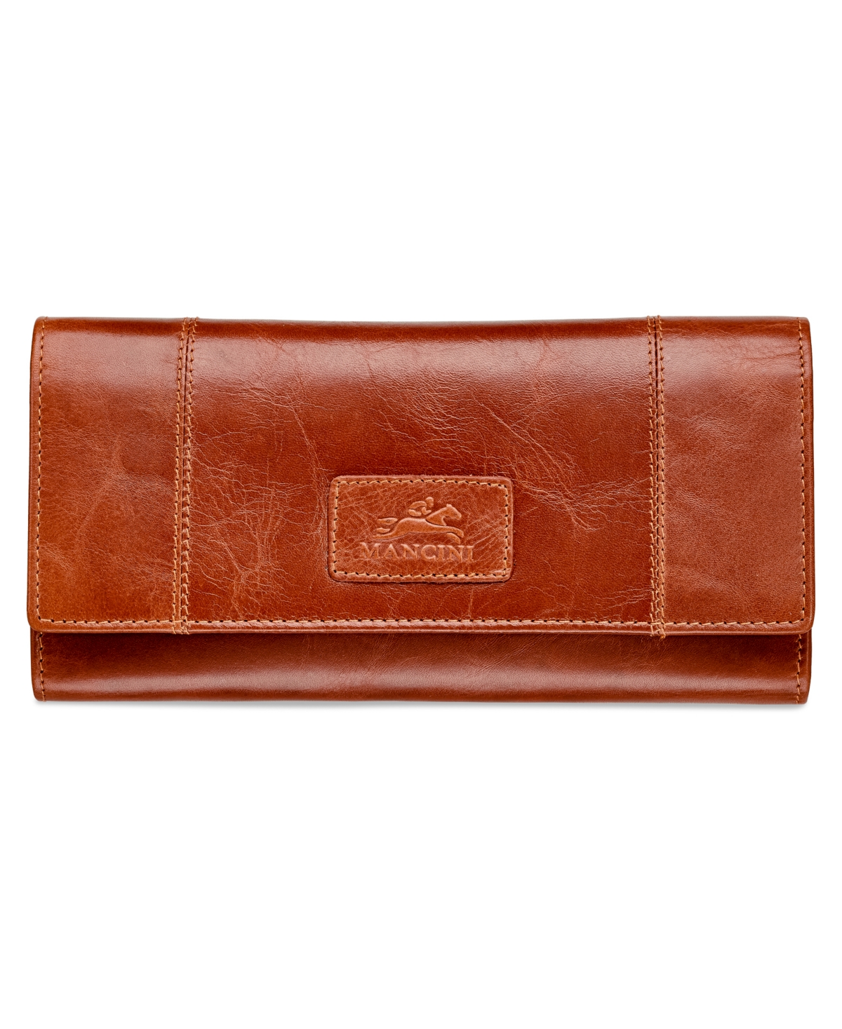 Casablanca Collection Rfid Secure Ladies Trifold Wing Wallet - Camel