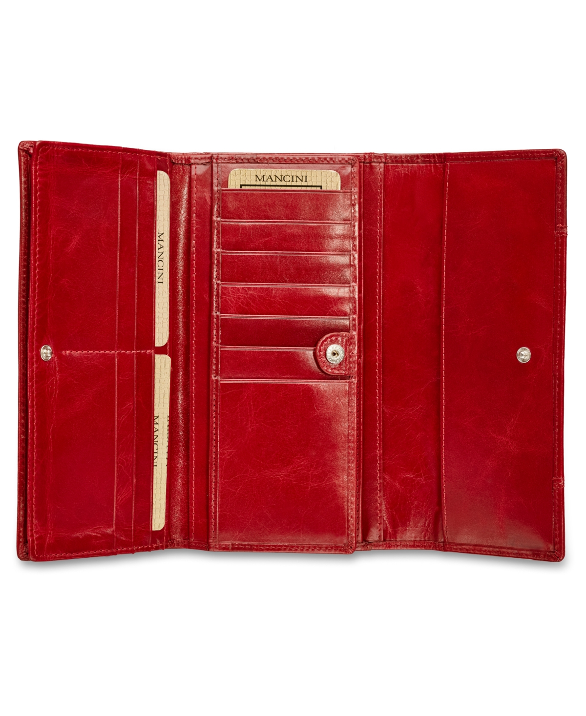 Mancini Casablanca Collection Rfid Secure Ladies Trifold Wing Wallet