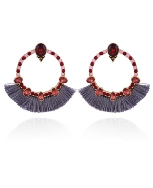 image of Nanette Nanette Lepore Beautifully Berry Front Facing Hoop Earrig
