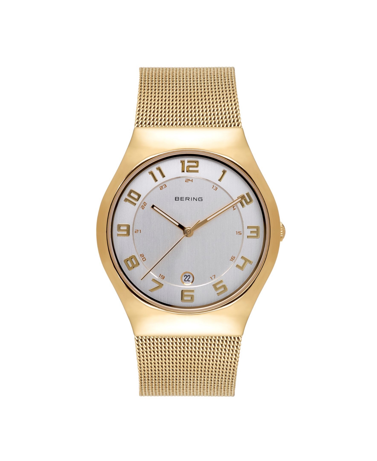 Bering Women's Classic Gold-Tone Stainless Steel Mesh Bracelet Watch 37mm
