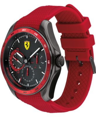 Ferrari Men's Speedracer Red Silicone Strap Watch 44mm