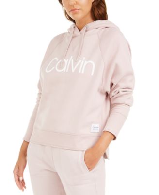 calvin klein performance relaxed logo hoodie