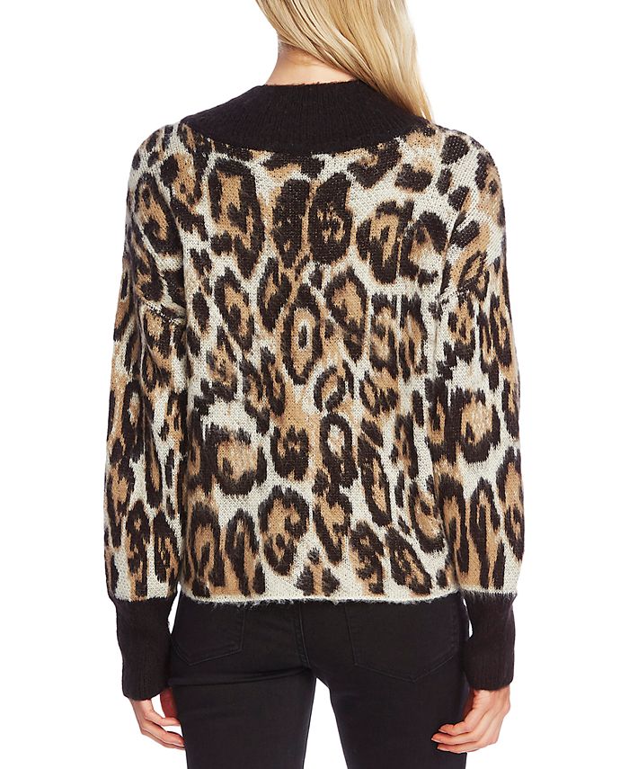 Vince Camuto Animal-Patterned Jacquard Sweater - Macy's