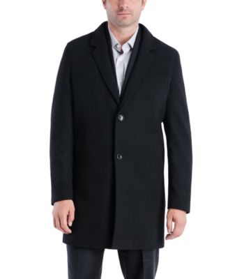 Michael Kors Men's Perry Classic-Fit Textured Twill Top Coat - Macy's