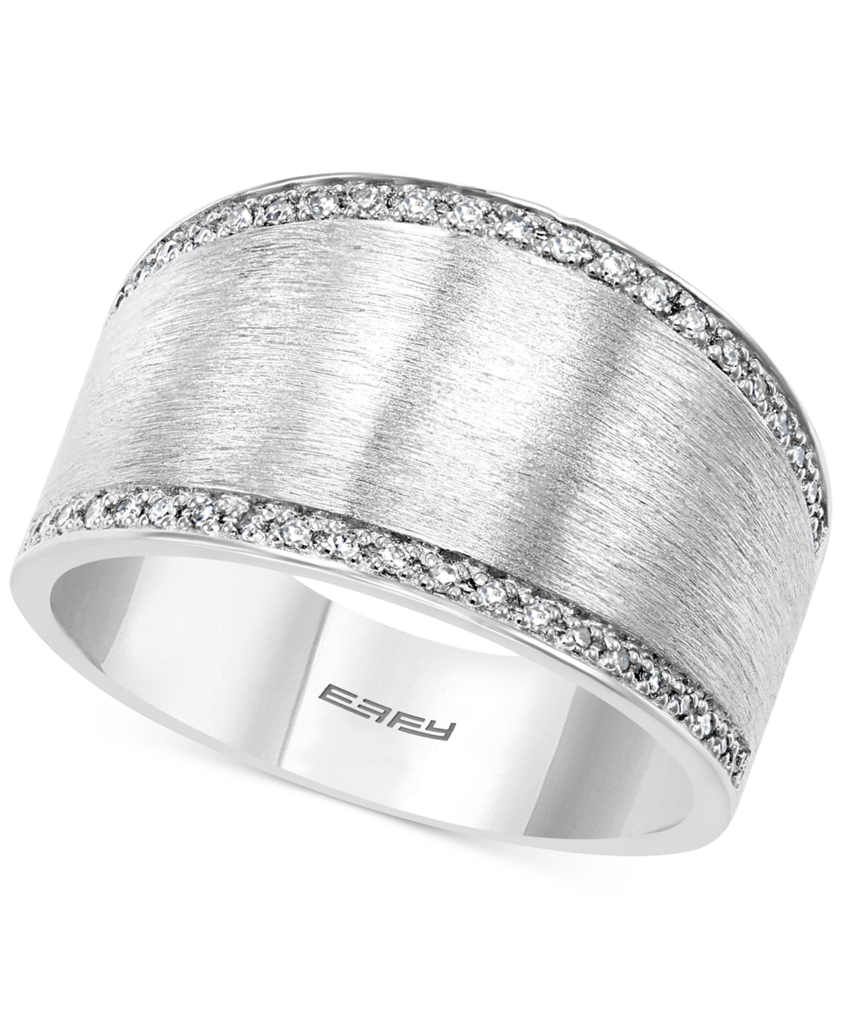 Effy Diamond Satin Finish Statement Ring (1/8 ct. t.w.) in Sterling Silver - Silver