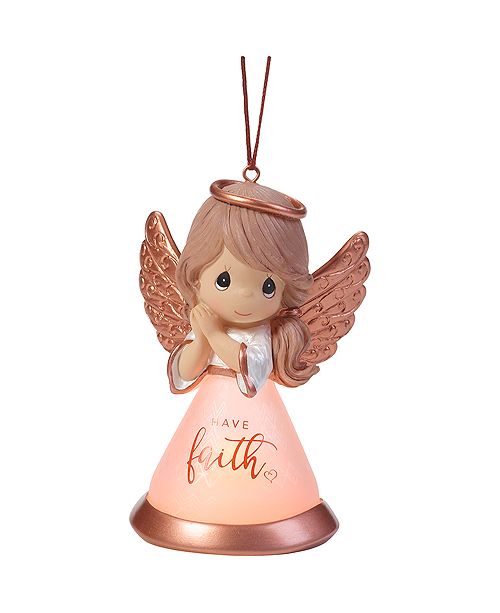 Ne Qwa Precious Moments Have Faith Resin And Glass Led Angel