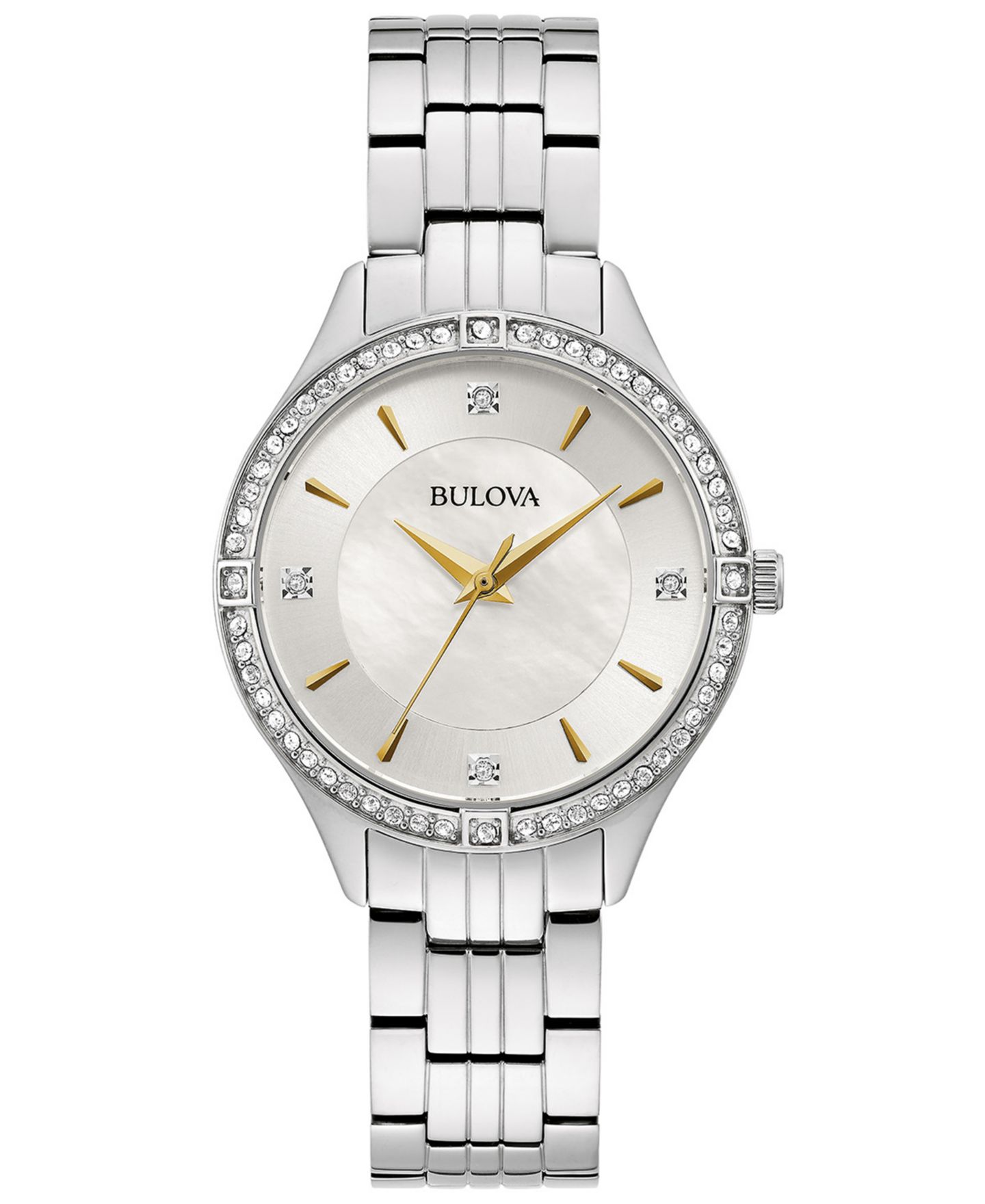 Женские часы Bulova Crystal на стальном браслете 32 мм — фото 1