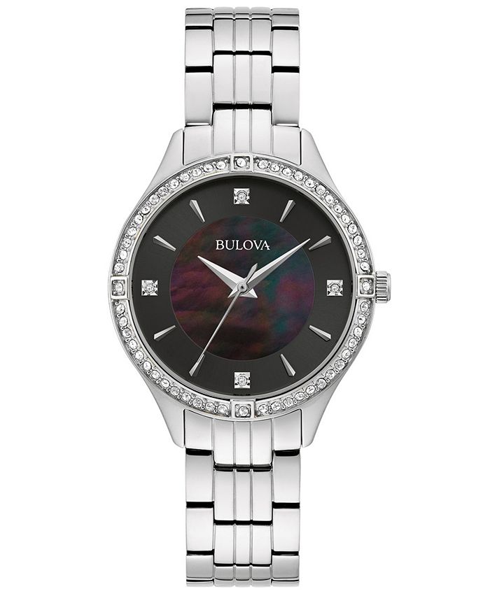 Bulova - Women's Crystal Stainless Steel Bracelet Watch 32mm