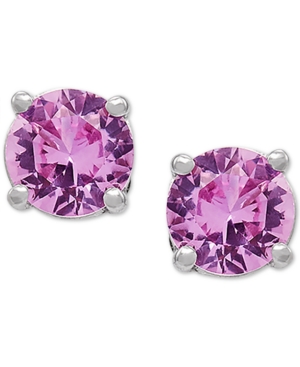 image of Lab-Created Pink Sapphire Stud Earrings (1-1/3 ct. t.w.) in 14k White Gold
