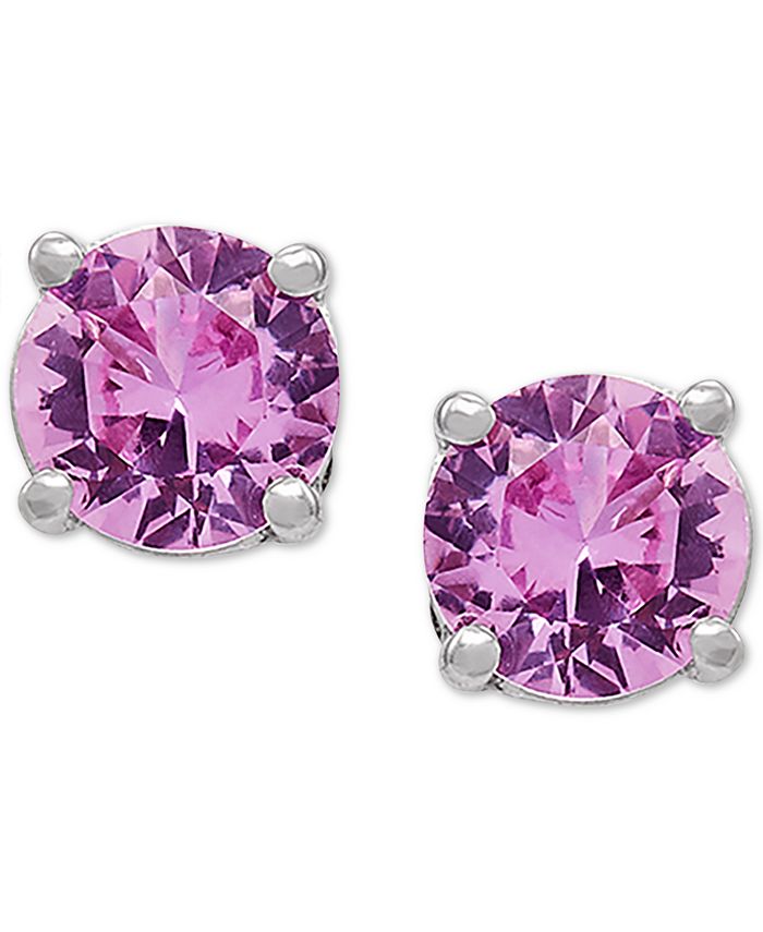 Pink sapphire stud earrings clearance
