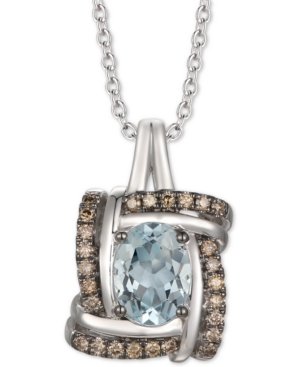 image of Le Vian Sea Blue Aquamarine (7/8 ct. t.w.) & Chocolate Diamond (1/5 ct. t.w.) 20